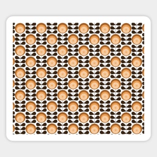 Mid century modern neutral colors flower pattern Sticker